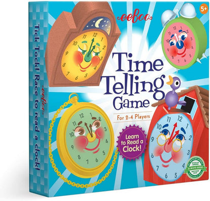 eeBoo Time Telling Game - Fun and Educational Learning Activity for Kids, Teaches Analog and Digital Clocks