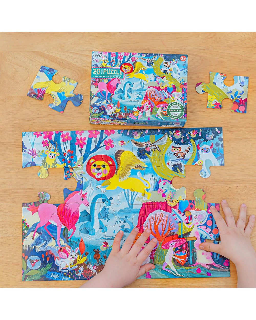 eeBoo Magical Creatures 20-Piece Puzzle – Fun and Educational Puzzle for Kids, Colorful & Imaginative Designs, Perfect for Early Learners