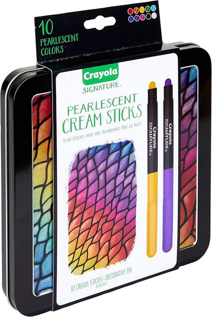 Crayola Signature Pearlescent Gel Sticks - Vibrant Colors, Shimmery Effect, Ideal for Art Projects, Creative Supplies, Metallic Finish, Pack of 10