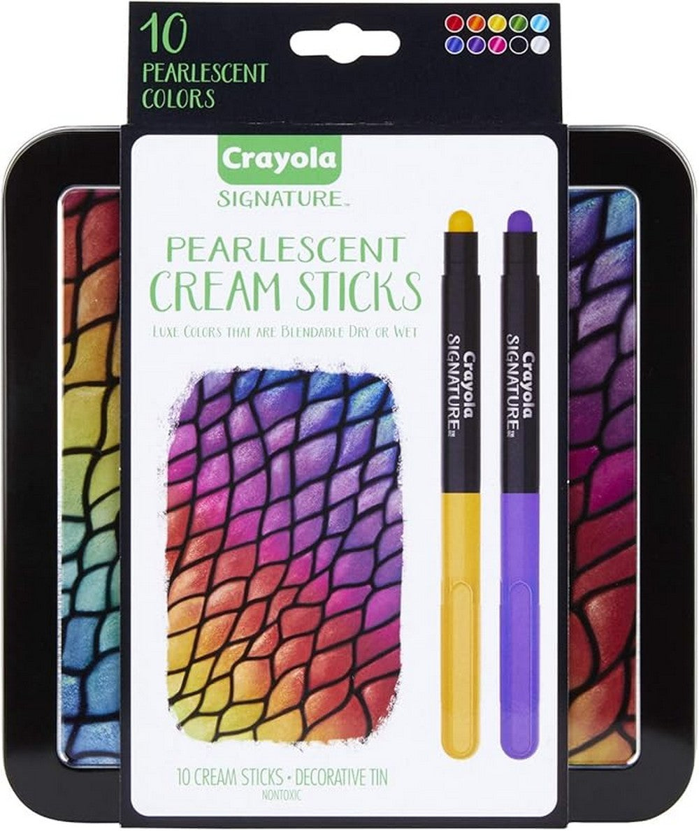 Crayola Signature Pearlescent Gel Sticks - Vibrant Colors, Shimmery Effect, Ideal for Art Projects, Creative Supplies, Metallic Finish, Pack of 10