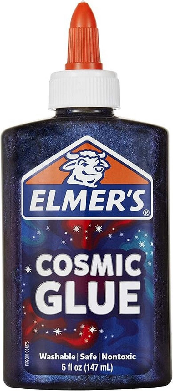 Elmer's Cosmic Glue 5oz Blue – Shimmery and Glittery Glue for Slime, Crafts, and DIY Projects, Vibrant Blue Color, Ideal for Kids, Perfect for Creative Activities