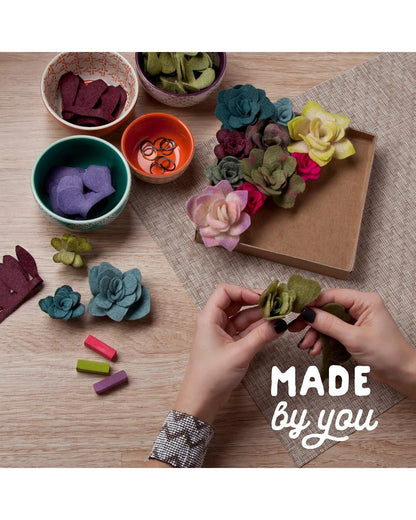 Anna Williams Craft Crush Felt Succulents Kit – DIY Craft Kit for Creating Realistic Felt Plants, Perfect for Home Decor, Beginners & Crafters