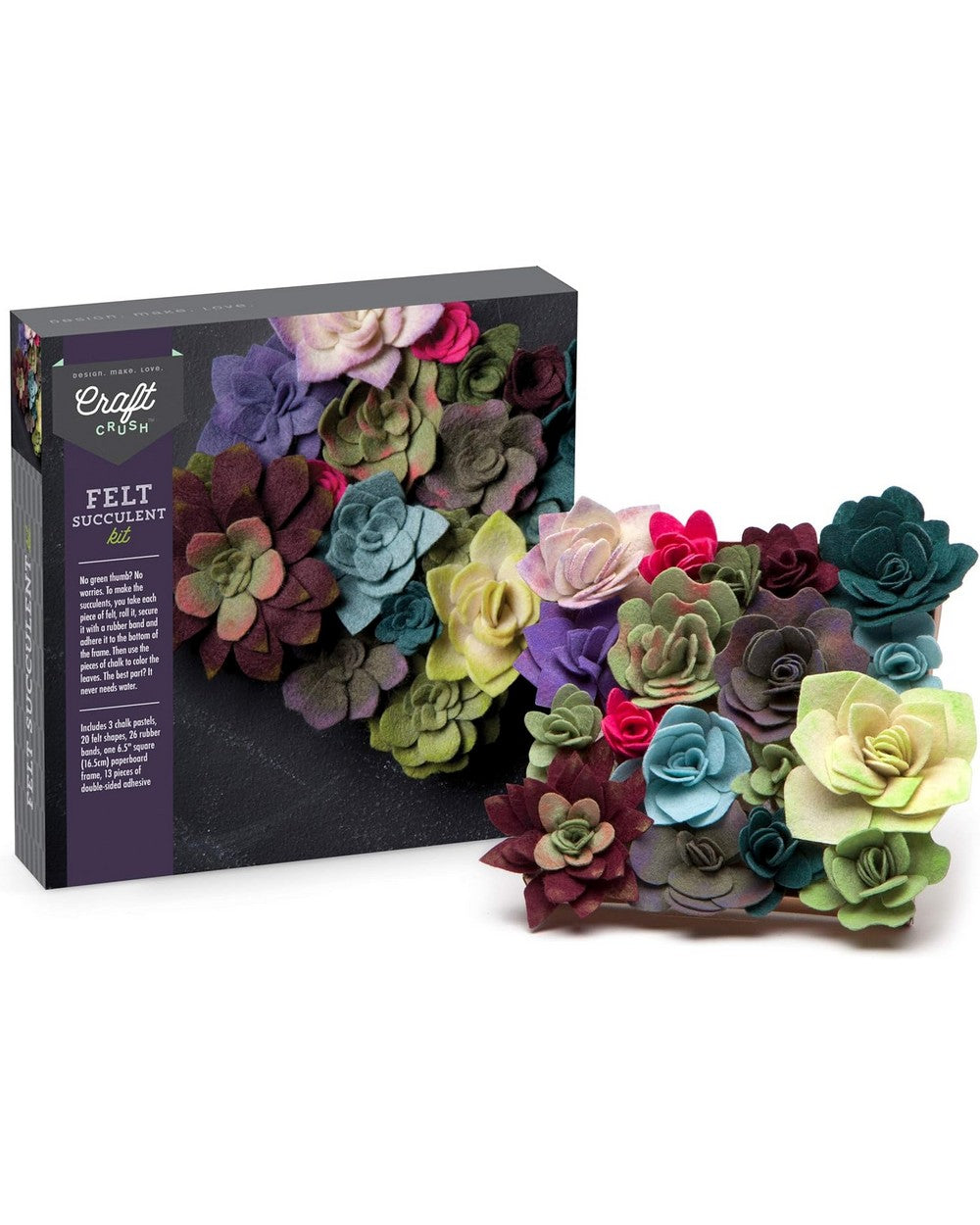 Anna Williams Craft Crush Felt Succulents Kit – DIY Craft Kit for Creating Realistic Felt Plants, Perfect for Home Decor, Beginners & Crafters