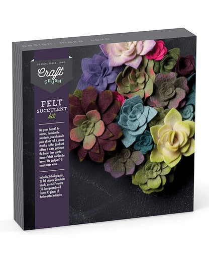 Anna Williams Craft Crush Felt Succulents Kit – DIY Craft Kit for Creating Realistic Felt Plants, Perfect for Home Decor, Beginners & Crafters