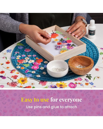 Anna Williams Craft Crush DIY Flower Art Kit – Creative Floral Wall Decor Craft Kit for Adults & Kids, Perfect for Beginners, Art Lovers, and Home Decor Projects