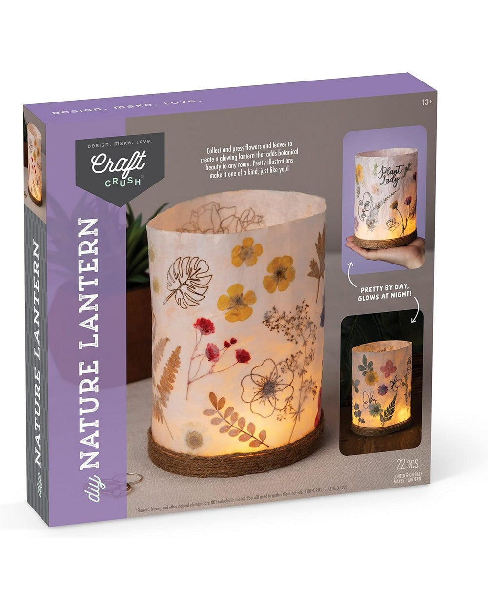 Anna Williams Craft Crush Nature Lantern Kit – DIY Craft Kit for Creating Botanical-Inspired Lanterns, Perfect for Home Decor & Nature Lovers