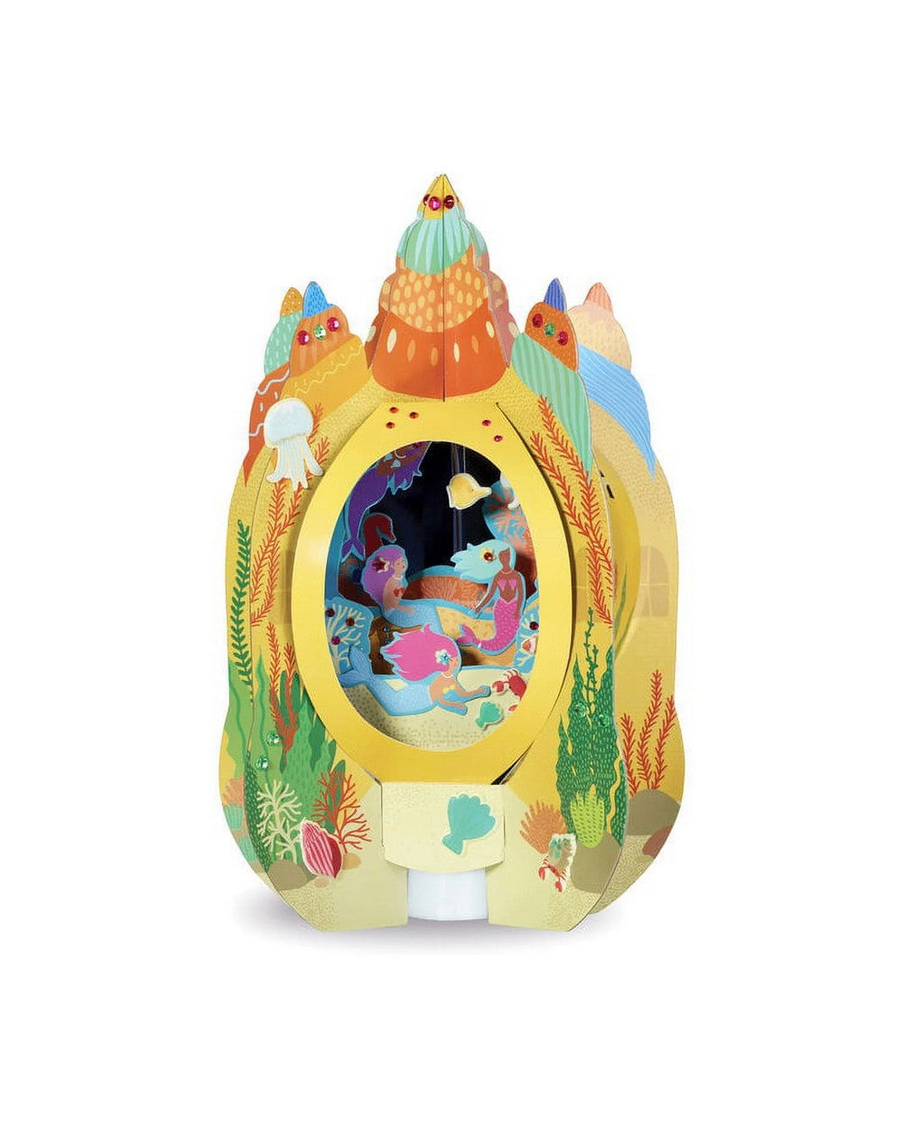 Bright Stripes DIY Lantern Lands Mermaid Castle Light Up Paper Craft Kit for Kids – Creative Crafting Kit with LED Lights, Fun Paper Craft Project for Children