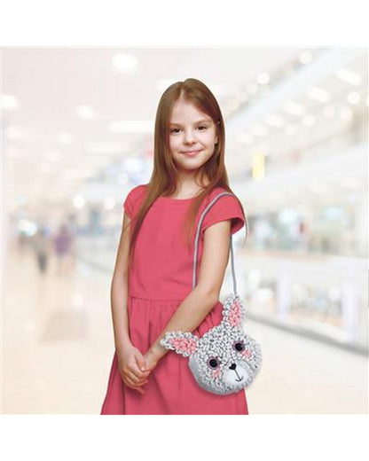 Avenir Loopie Fun My First Plush Bag Bunny – DIY Plush Craft Kit for Kids, Cute and Soft Bunny Shaped Bag, Perfect for Beginners and Creative Play