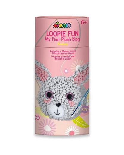 Avenir Loopie Fun My First Plush Bag Bunny – DIY Plush Craft Kit for Kids, Cute and Soft Bunny Shaped Bag, Perfect for Beginners and Creative Play