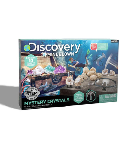 Discovery Mindblown STEM Toy Mystery Crystals Geode Excavation Kit - 14 Pieces, Educational Science Set, Crystal Discovery, Fun Excavation Activity