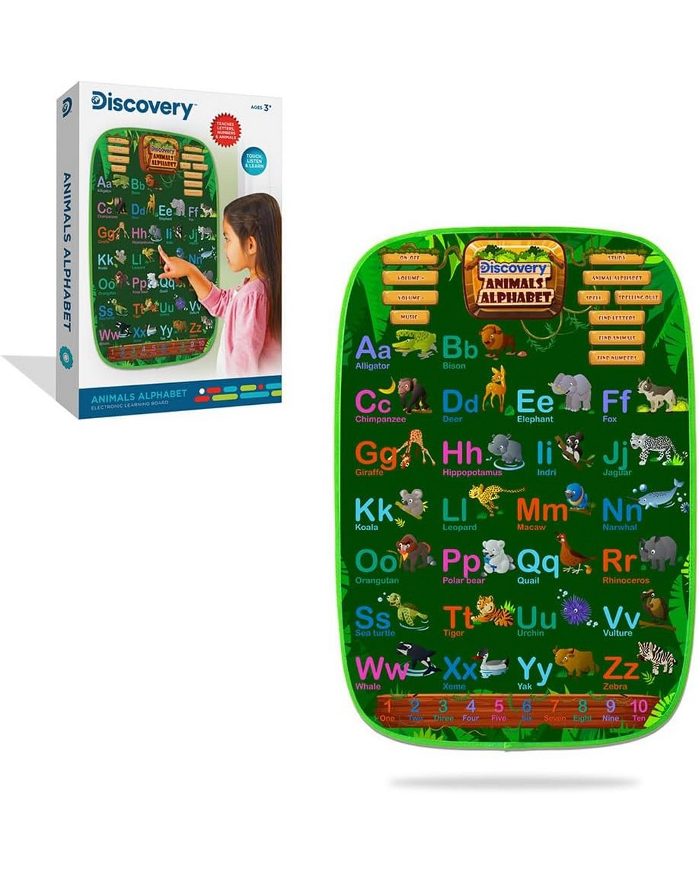 Discovery Kids Animal Alphabet Interactive Learning Board - Electronic Educational Toy, Alphabet & Animal Sounds, Kids Fun Learning