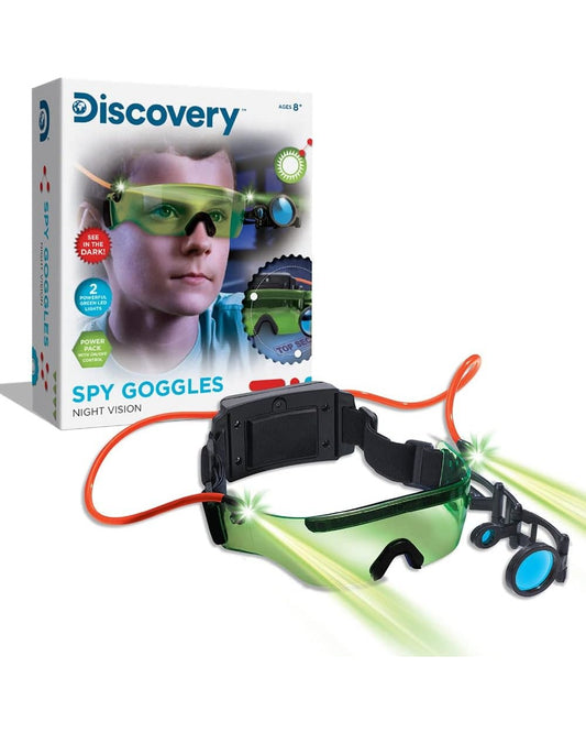 Discovery Toy Spy Goggles Night Vision - Interactive Spy Gear, Two Green Lights with On/Off Control, Secret Agent Fun, Outdoor Adventure Toy
