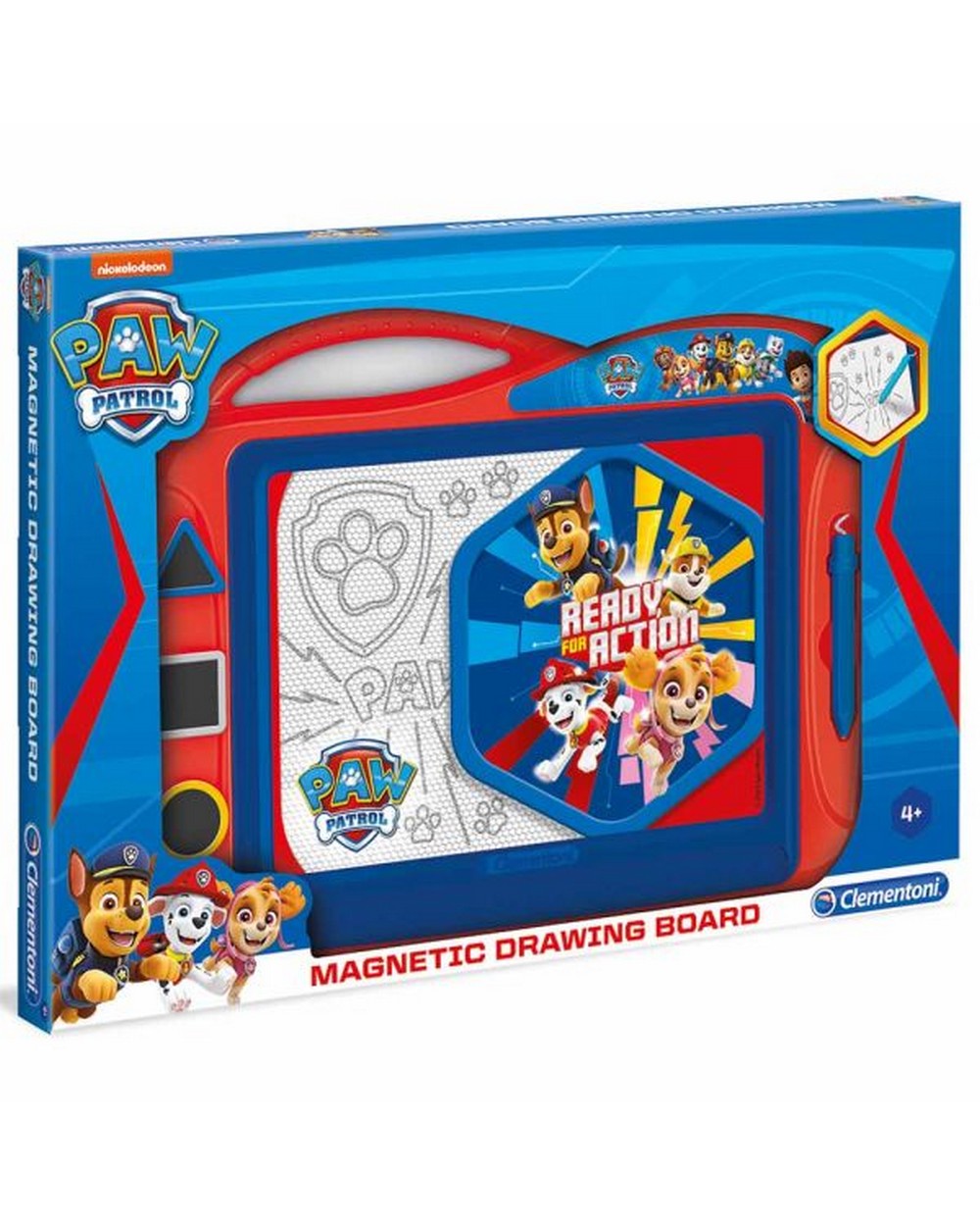 Clementoni Magnetic Drawing Board Paw Patrol – Reusable Doodle Board for Kids, Magnetic Drawing Surface with Paw Patrol Theme