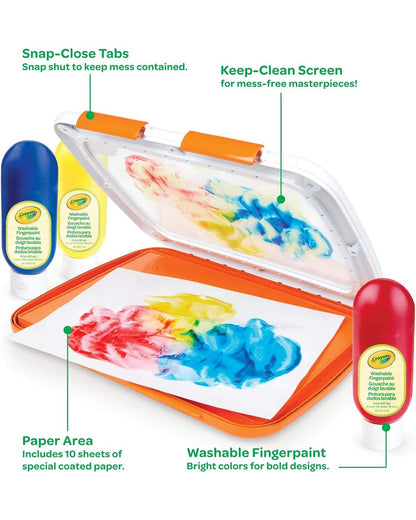 Crayola Easy Clean Fingerpaint – Washable Non-Toxic Finger Paints for Kids, Vibrant Colors for Mess-Free Creative Fun