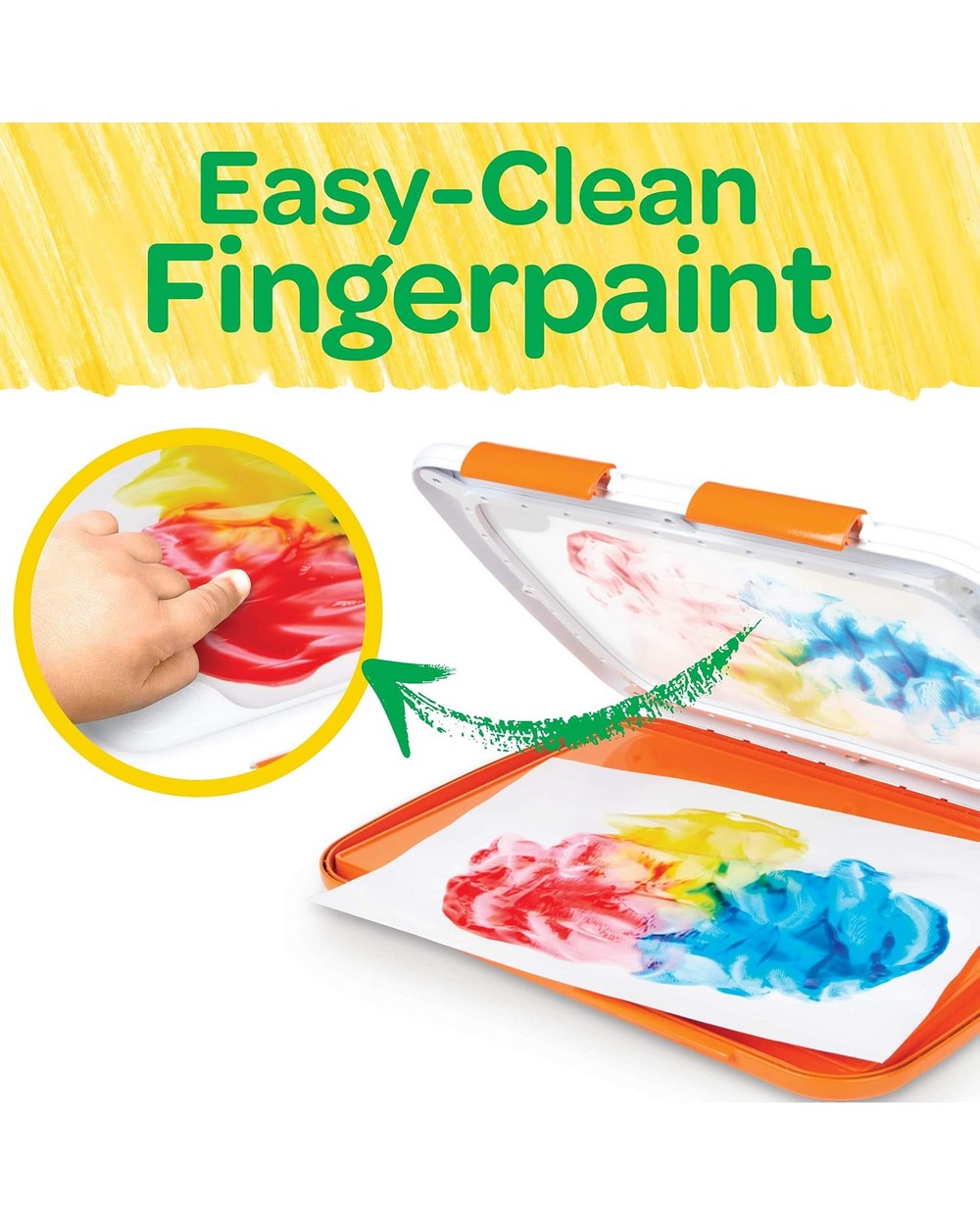 Crayola Easy Clean Fingerpaint – Washable Non-Toxic Finger Paints for Kids, Vibrant Colors for Mess-Free Creative Fun