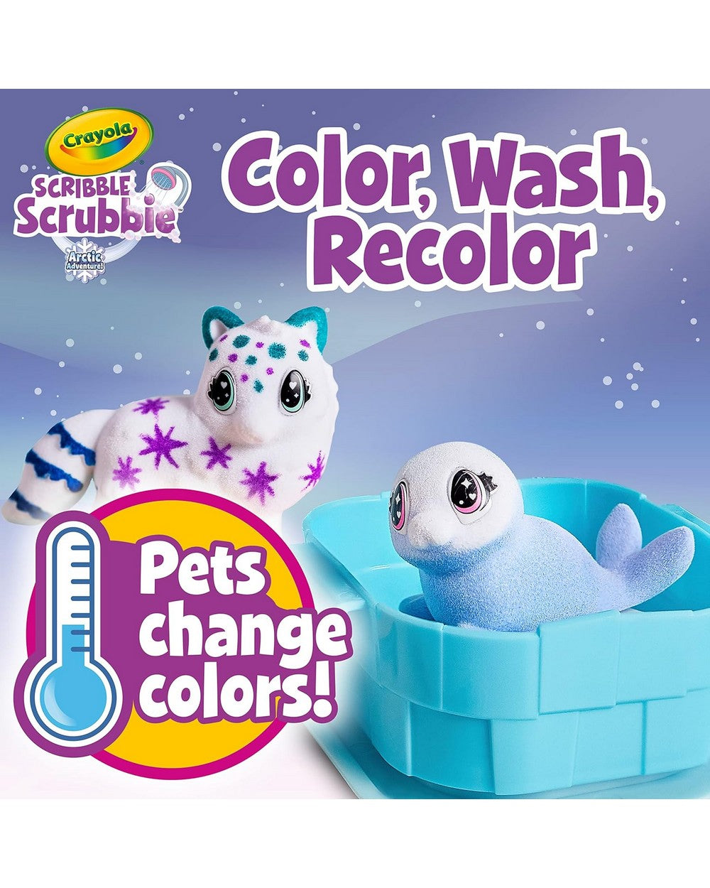 Crayola Scribble Scrubbie Arctic Igloo – Washable Toy Set for Kids, Color and Customize Arctic Animals & Igloo, Fun Craft and Play Activity