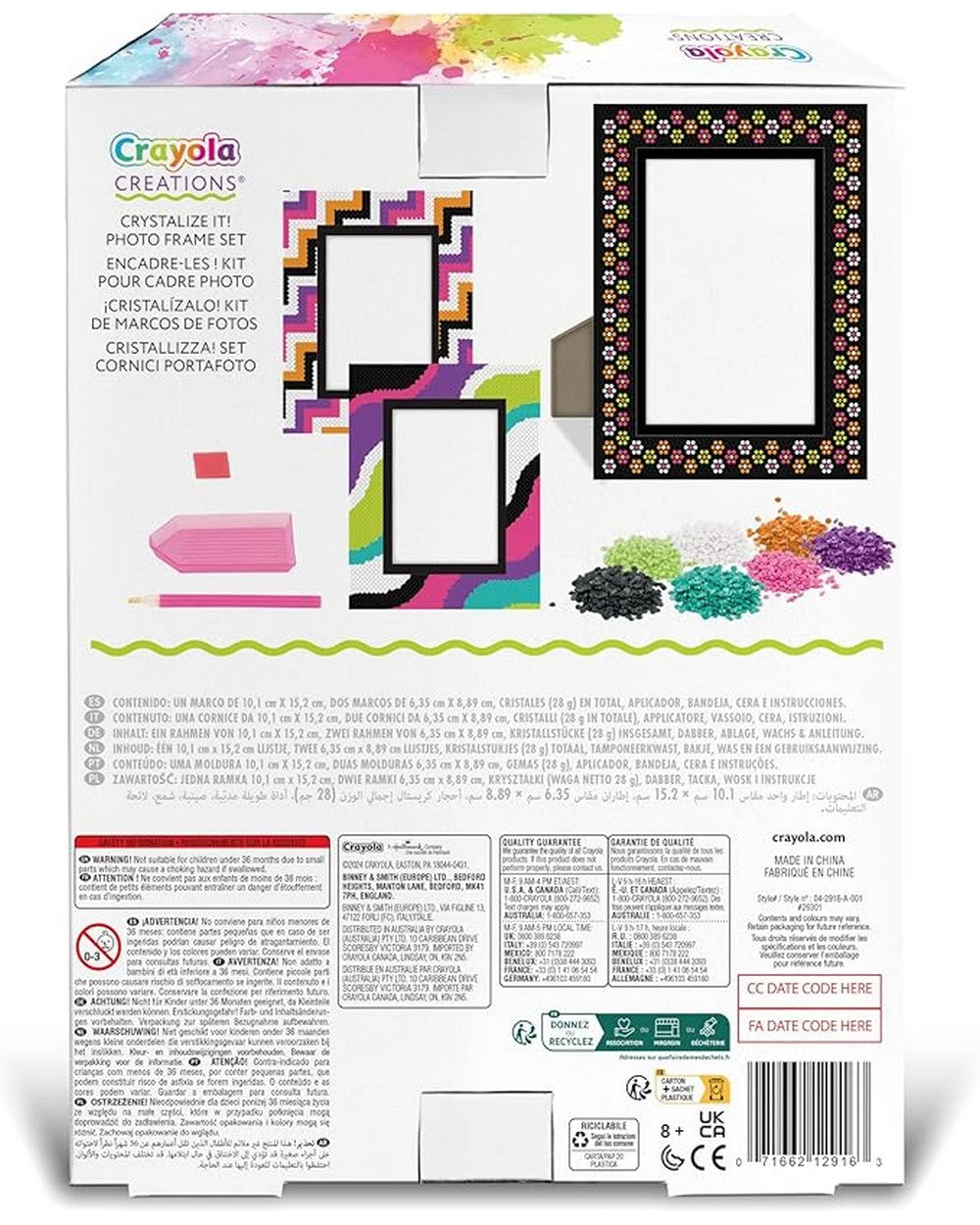 Crayola Creations Crystalize It! Photo Frame Kit – DIY Craft Kit for Kids, Create Custom Sparkling Photo Frames with Crystals