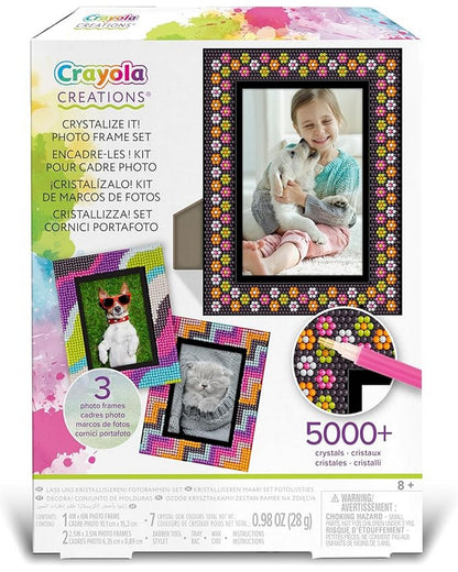 Crayola Creations Crystalize It! Photo Frame Kit – DIY Craft Kit for Kids, Create Custom Sparkling Photo Frames with Crystals