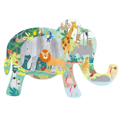 Floss & Rock Jungle Elephant 40-Piece Jigsaw Puzzle for Kids – Fun Educational Toy, Animal-Themed Puzzle, Children’s Puzzle