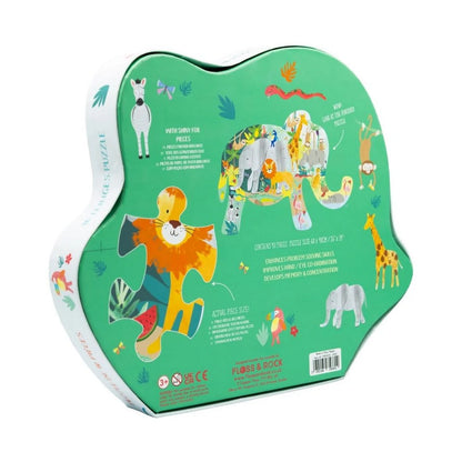 Floss & Rock Jungle Elephant 40-Piece Jigsaw Puzzle for Kids – Fun Educational Toy, Animal-Themed Puzzle, Children’s Puzzle