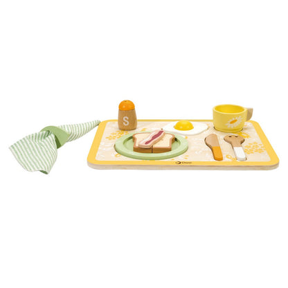 Classic World Vintage Breakfast Tray – Wooden Breakfast Playset, Pretend Play Toy, Educational Role-Playing Toy, Creative Play, Breakfast Set