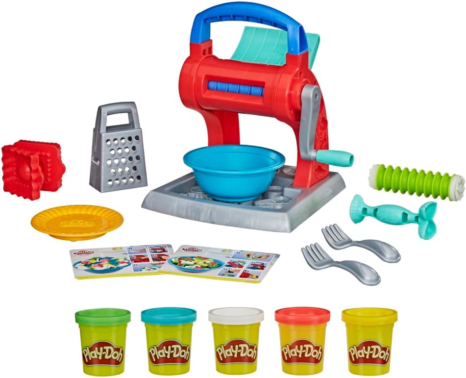 Play-Doh Noodle Party Playset - Pasta Maker, Noodle Machine, Pretend Play, Creative Cooking, Kids Food Toys, Dough Play