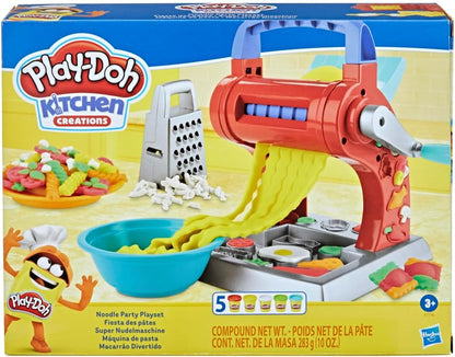 Play-Doh Noodle Party Playset - Pasta Maker, Noodle Machine, Pretend Play, Creative Cooking, Kids Food Toys, Dough Play