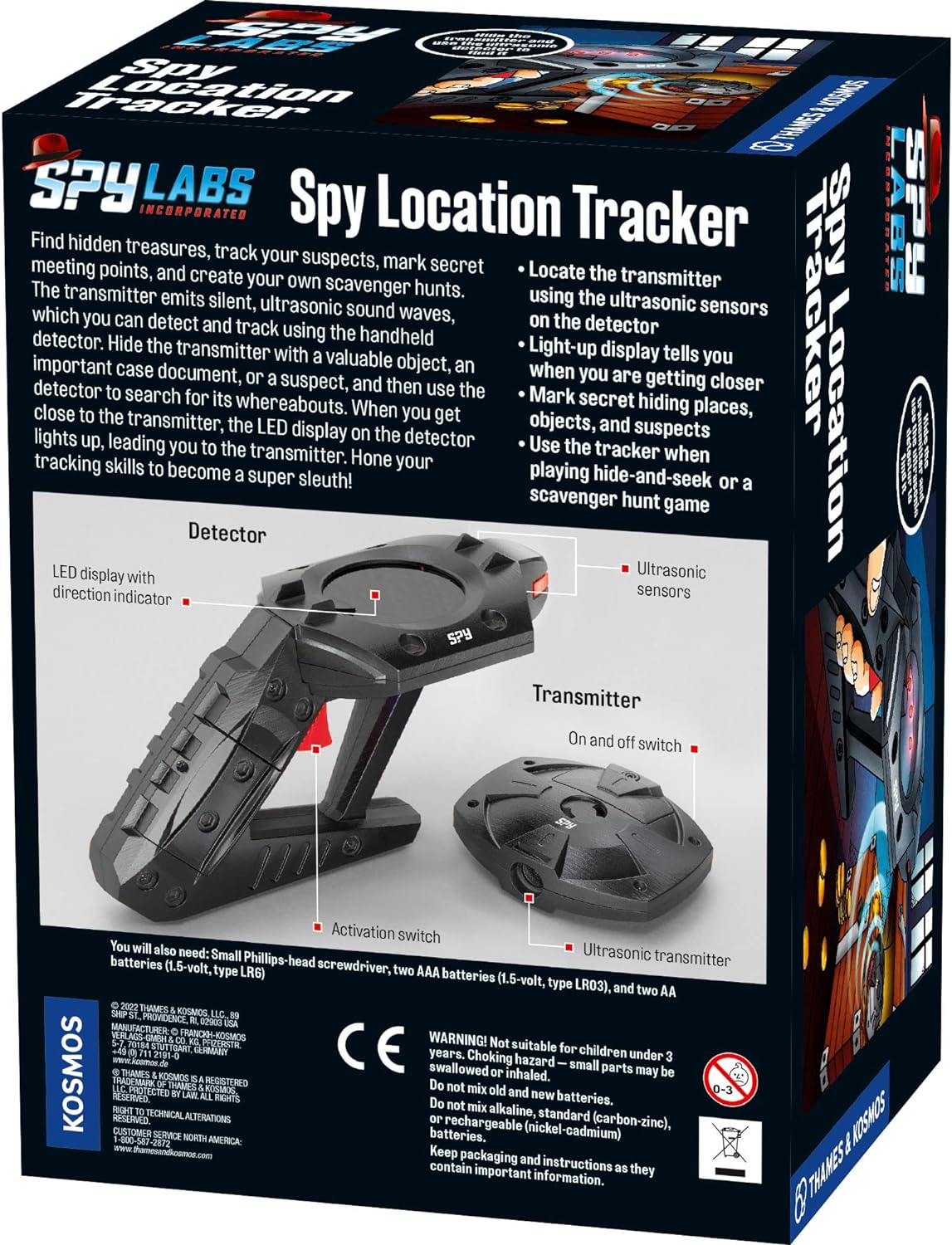 Thames & Kosmos Spy Labs Inc: Spy Location Tracker Find Treasures, Evidence, Track Suspects, Create Scavenger Hunts | Essential Gadget w/Ultrasonic Sensors for Young Investigators