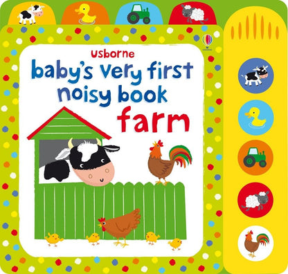 Usborne Baby's Very First Noisy Book: Farm - Interactive Sound Book, Early Learning, Toddler Farm Animals, Educational Toy