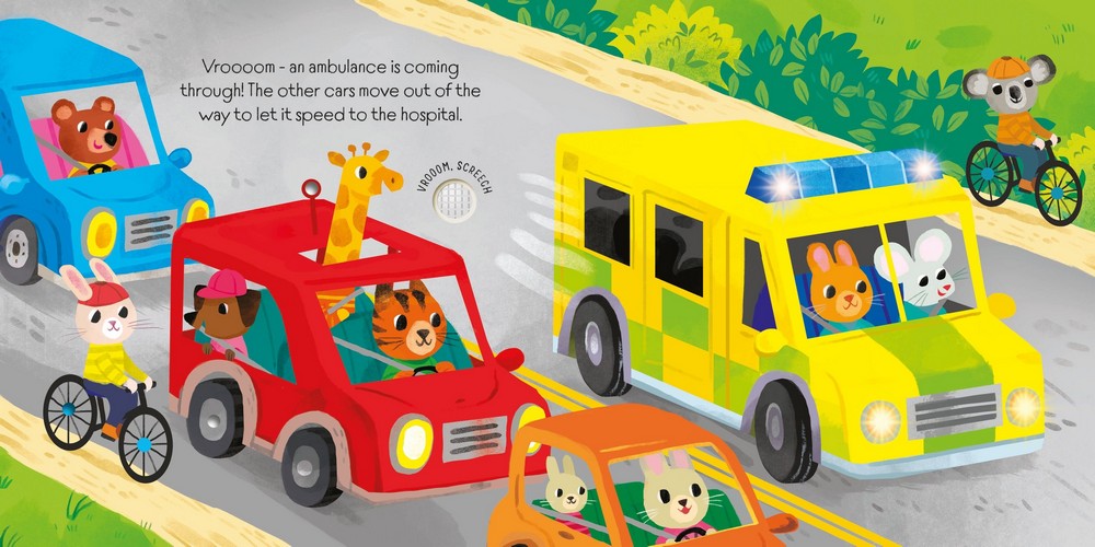 Usborne Lights and Sounds Emergency Vehicles: Interactive Sound Book, Fire Trucks, Police Cars, Early Learning for Toddlers