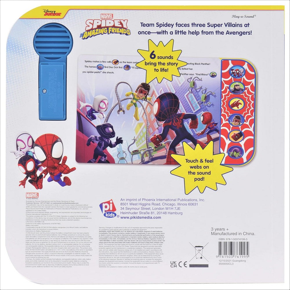 Pikids TSP Marvel Spidey and His Amazing Friends: Spidey to the Rescue – Interactive Sound Book, Marvel Heroes, Kids Learning, Fun Storytime