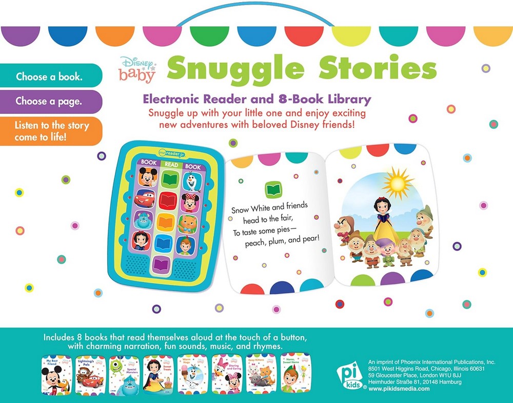 Pikids Me Reader Jr Disney Baby Snuggle Stories – Interactive Storybook Set, Baby Disney Adventures, Kids Learning, Fun Bedtime Stories