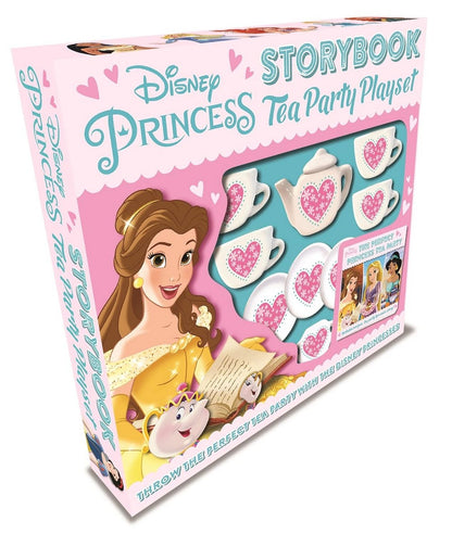 Igloo Books Disney Princess Storybook Tea Party Playset – Princess Dolls, Interactive Tea Set, Storytelling Fun, Pretend Play, Creative Activities, Kids Toy Set, Princess Fans