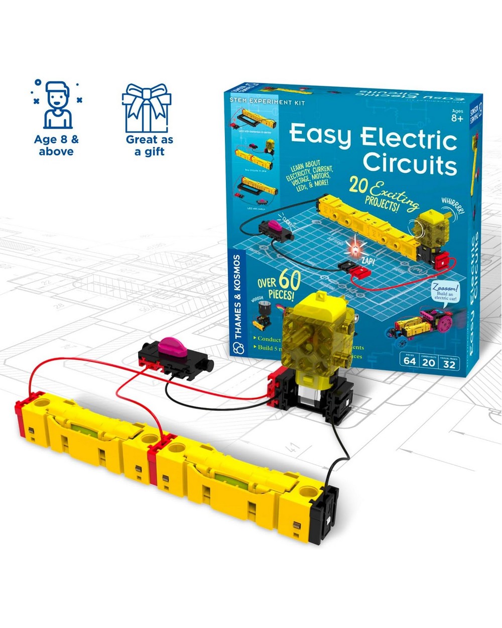 Thames & Kosmos Easy Electric Circuits Kit - STEM Learning Toy, DIY Electrical Projects, Educational Science Set, Fun Circuit Building for Kids