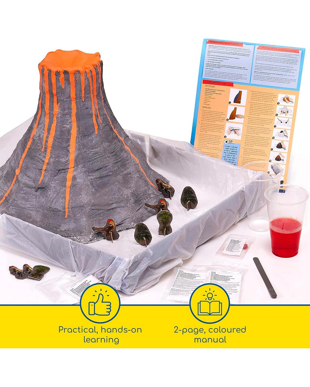 Thames & Kosmos Massive Erupting Volcano Kit - DIY Science Experiment, Educational STEM Project, Interactive Eruption Model, Fun Learning Activity