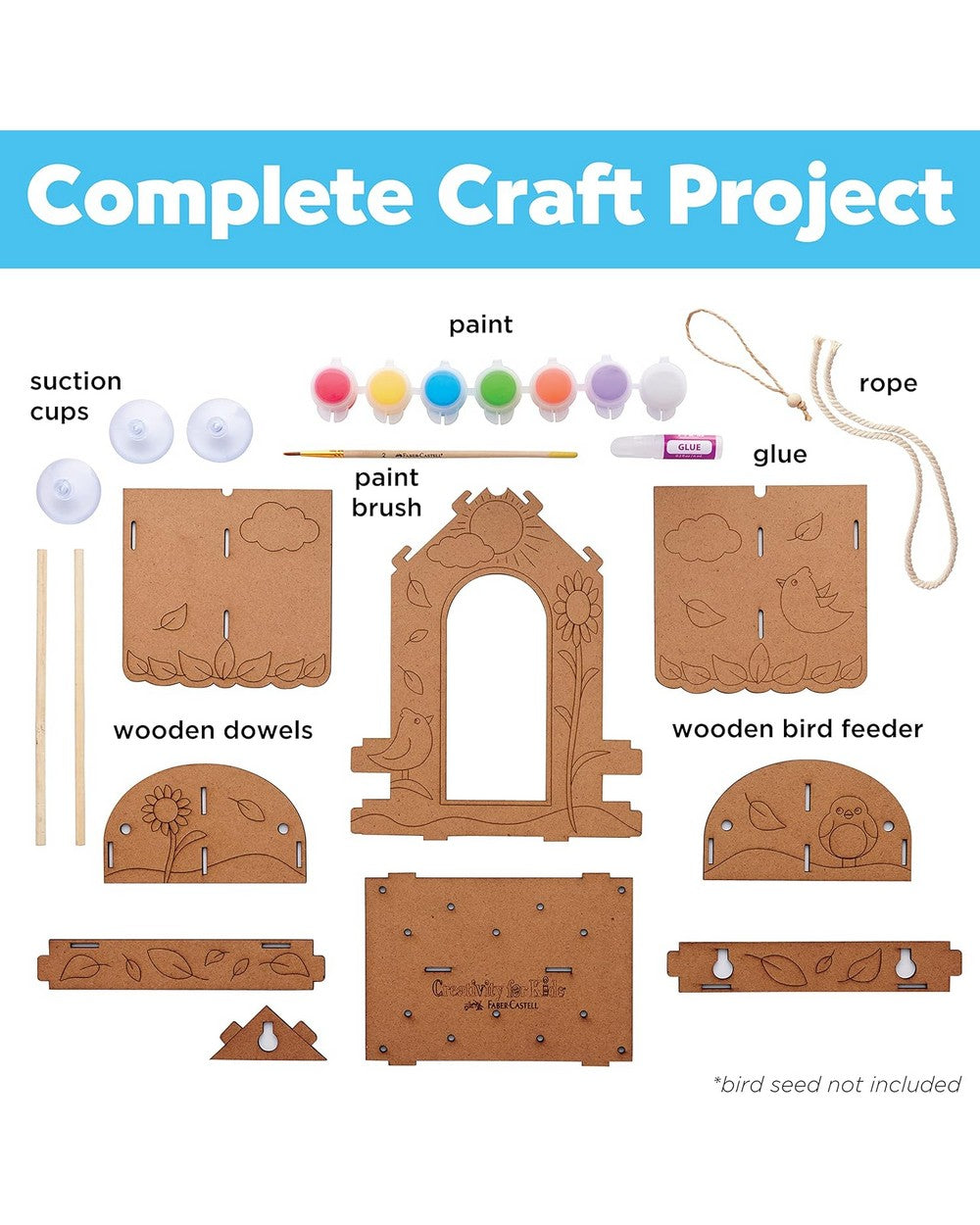 Creativity for Kids Build & Paint Bird Feeder – DIY Craft Kit for Kids, Wooden Bird Feeder, Fun Nature and Outdoor Project