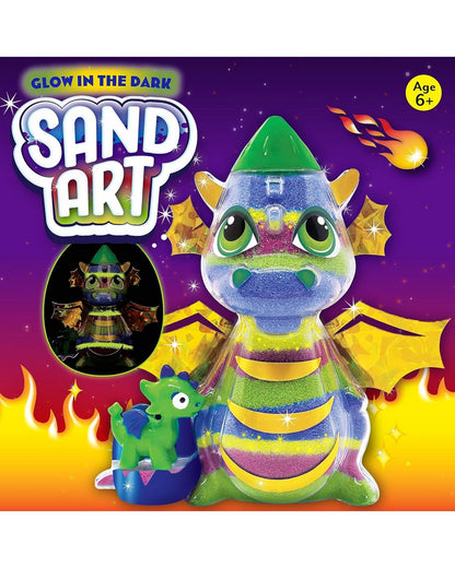 Creativity for Kids Glow in the Dark Sand Art Dragon – DIY Craft Kit for Kids, Create and Decorate a Dragon-Themed Sand Art Masterpiece