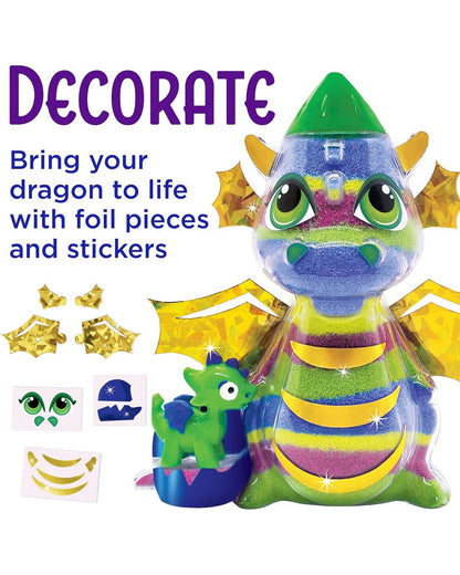 Creativity for Kids Glow in the Dark Sand Art Dragon – DIY Craft Kit for Kids, Create and Decorate a Dragon-Themed Sand Art Masterpiece