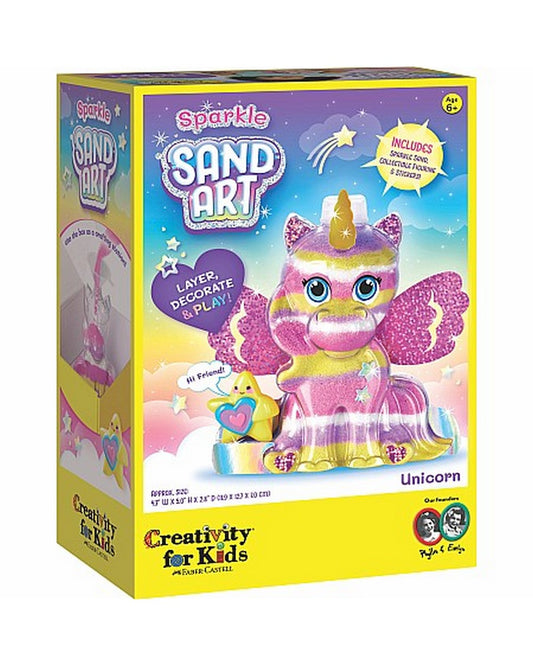 Creativity for Kids Sparkle Sand Art Unicorn – DIY Craft Kit for Kids, Create a Magical Unicorn Sand Art Masterpiece with Glittering Colors