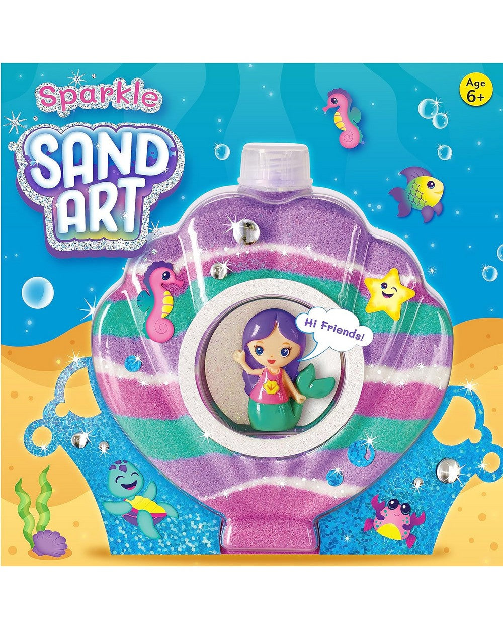 Creativity for Kids Sparkle Sand Art Mermaid – DIY Craft Kit for Kids, Create a Sparkling Mermaid Sand Art Masterpiece