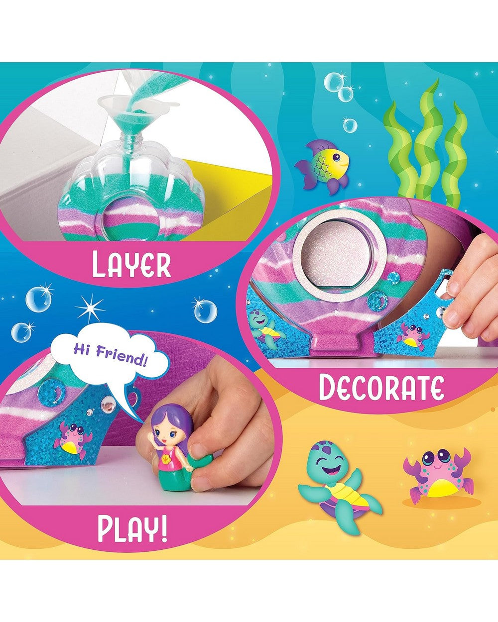 Creativity for Kids Sparkle Sand Art Mermaid – DIY Craft Kit for Kids, Create a Sparkling Mermaid Sand Art Masterpiece