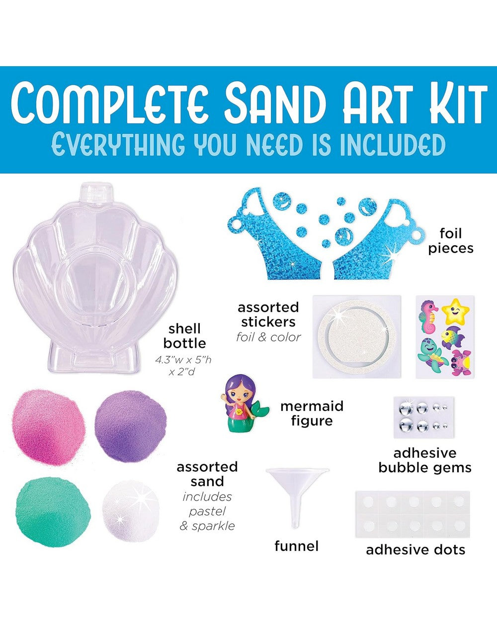 Creativity for Kids Sparkle Sand Art Mermaid – DIY Craft Kit for Kids, Create a Sparkling Mermaid Sand Art Masterpiece