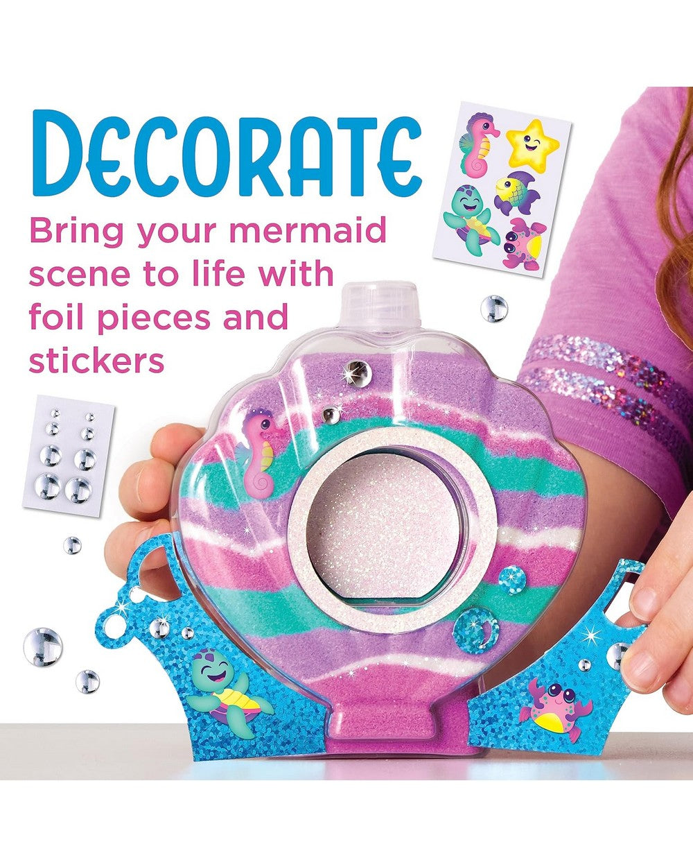 Creativity for Kids Sparkle Sand Art Mermaid – DIY Craft Kit for Kids, Create a Sparkling Mermaid Sand Art Masterpiece