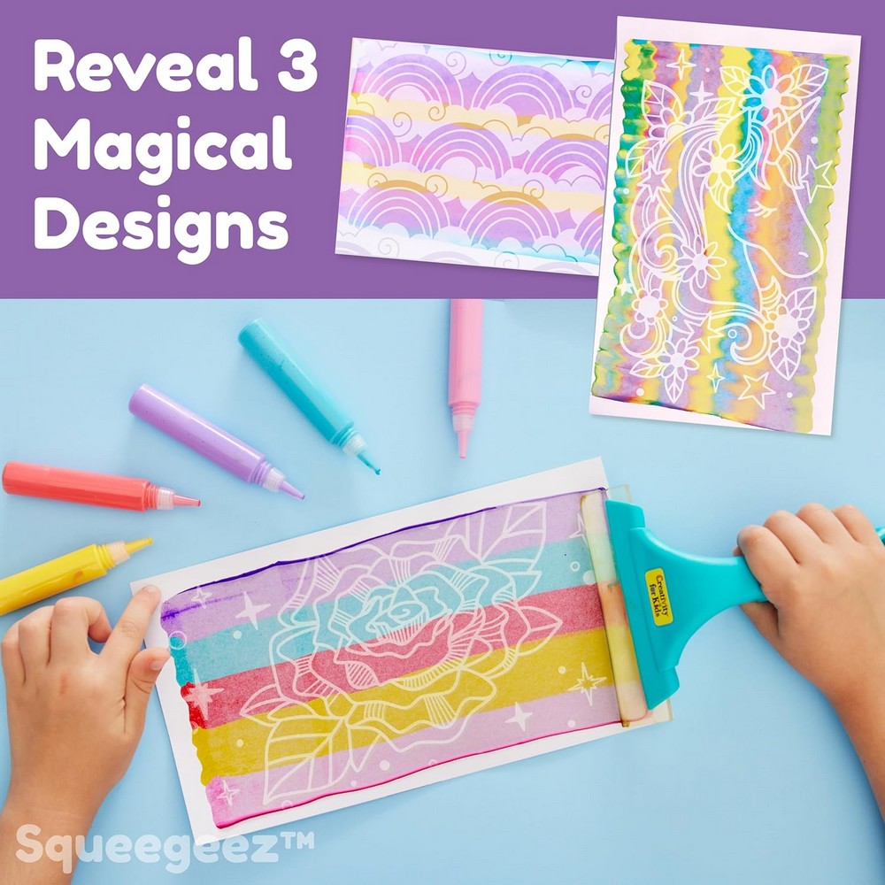 Creativity for Kids Squeegeez Magic Reveal Art Unico – DIY Art Set, Magical Reveal, Creative Craft, Fun Kids Activity