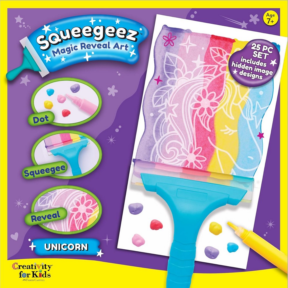 Creativity for Kids Squeegeez Magic Reveal Art Unico – DIY Art Set, Magical Reveal, Creative Craft, Fun Kids Activity