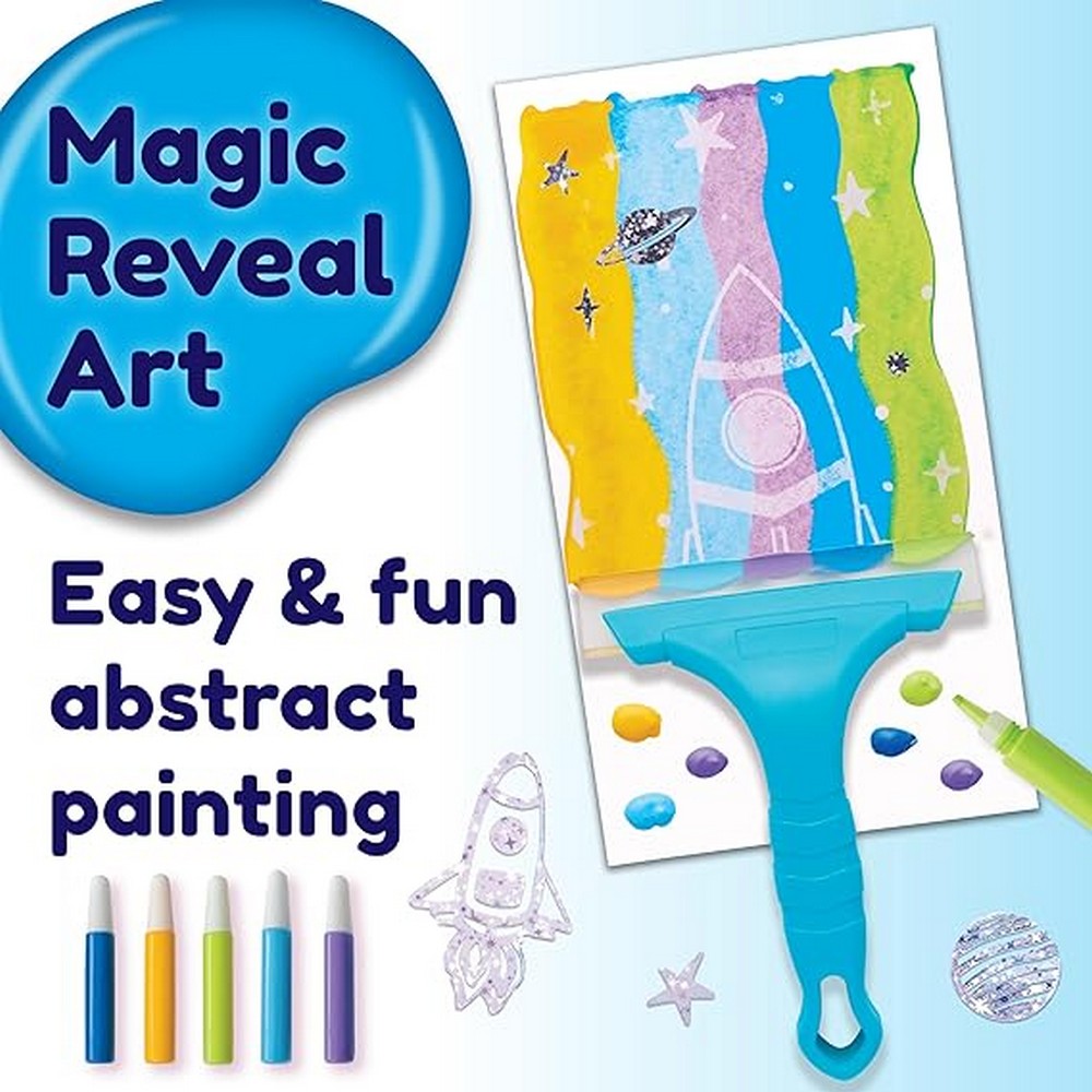 Creativity for Kids Squeegeez Magic Reveal Art Outer Space – DIY Art Set, Magic Reveal, Creative Craft, Kids Activity