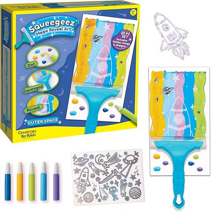 Creativity for Kids Squeegeez Magic Reveal Art Outer Space – DIY Art Set, Magic Reveal, Creative Craft, Kids Activity