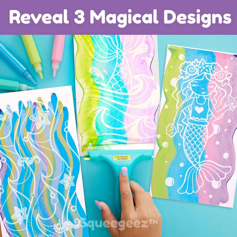 Creativity for Kids Squeegeez Magic Reveal Art Mermaid – DIY Craft Kit, Magical Reveal, Creative Art, Kids Activity