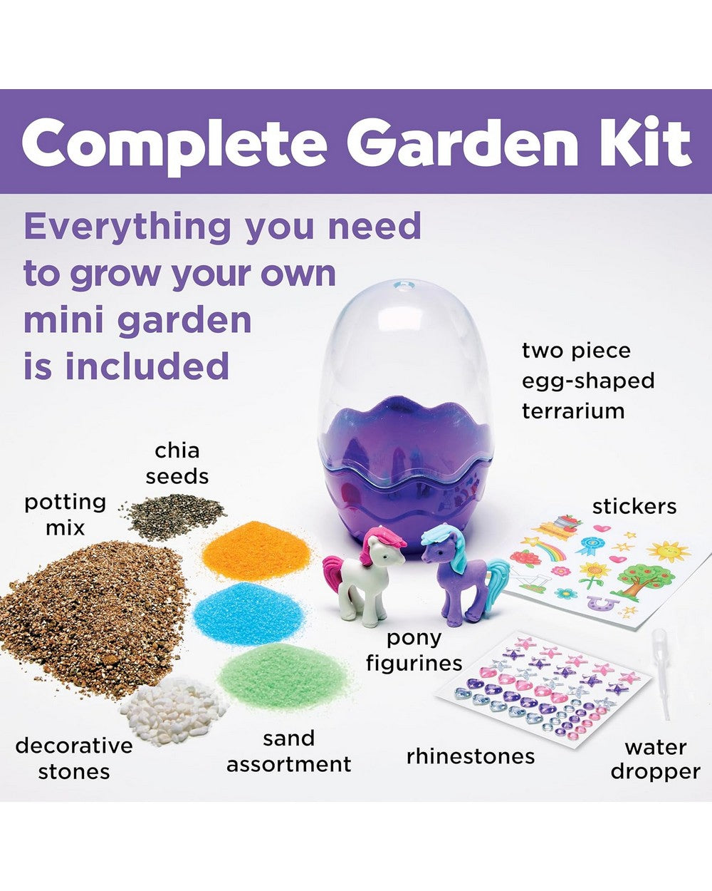 Creativity for Kids Mini Garden Pony Set - DIY Craft Kit, Fun Gardening Toy, Creative Play, Educational Gift