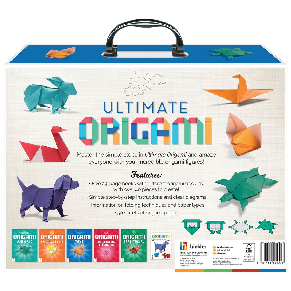 Hinkler Ultimate Origami Activity Case – Complete DIY Paper Folding Kit, Includes Paper Sheets, Instructions